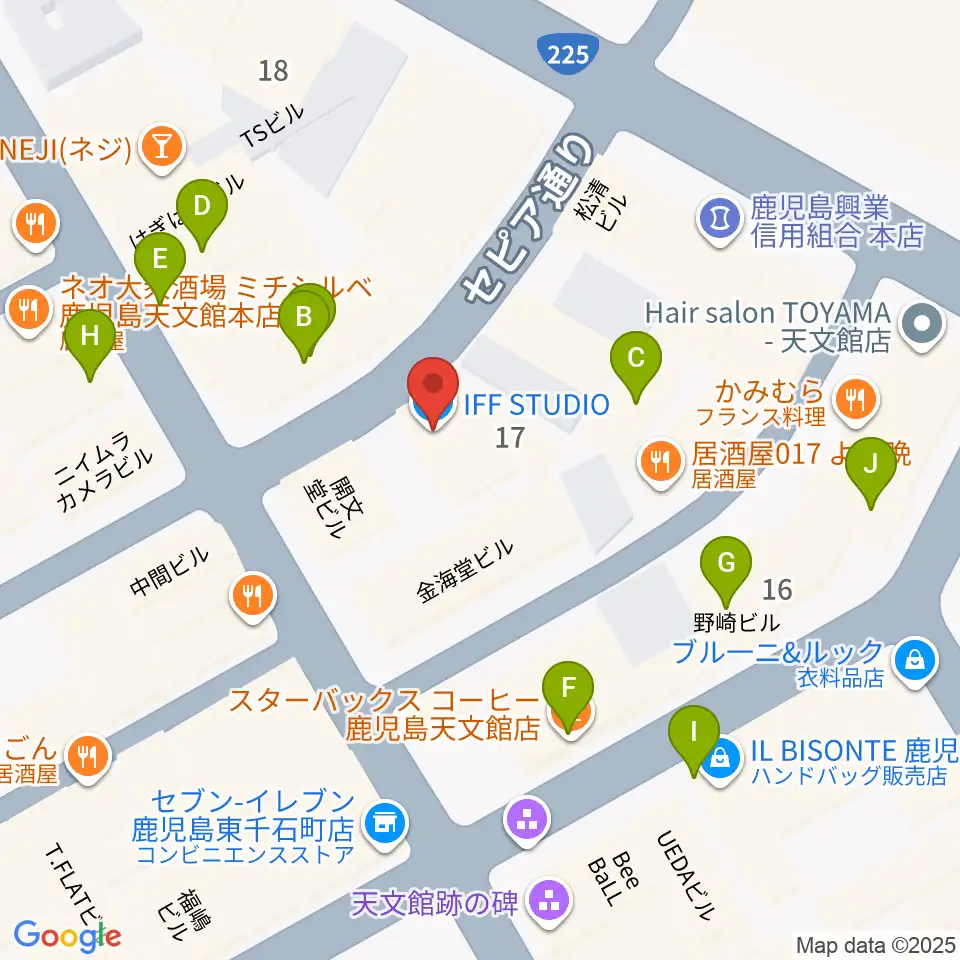 IFF STUDIO周辺のカフェ一覧地図