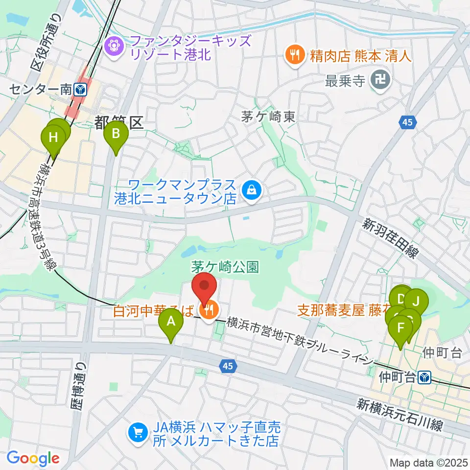エルフラット周辺のカフェ一覧地図