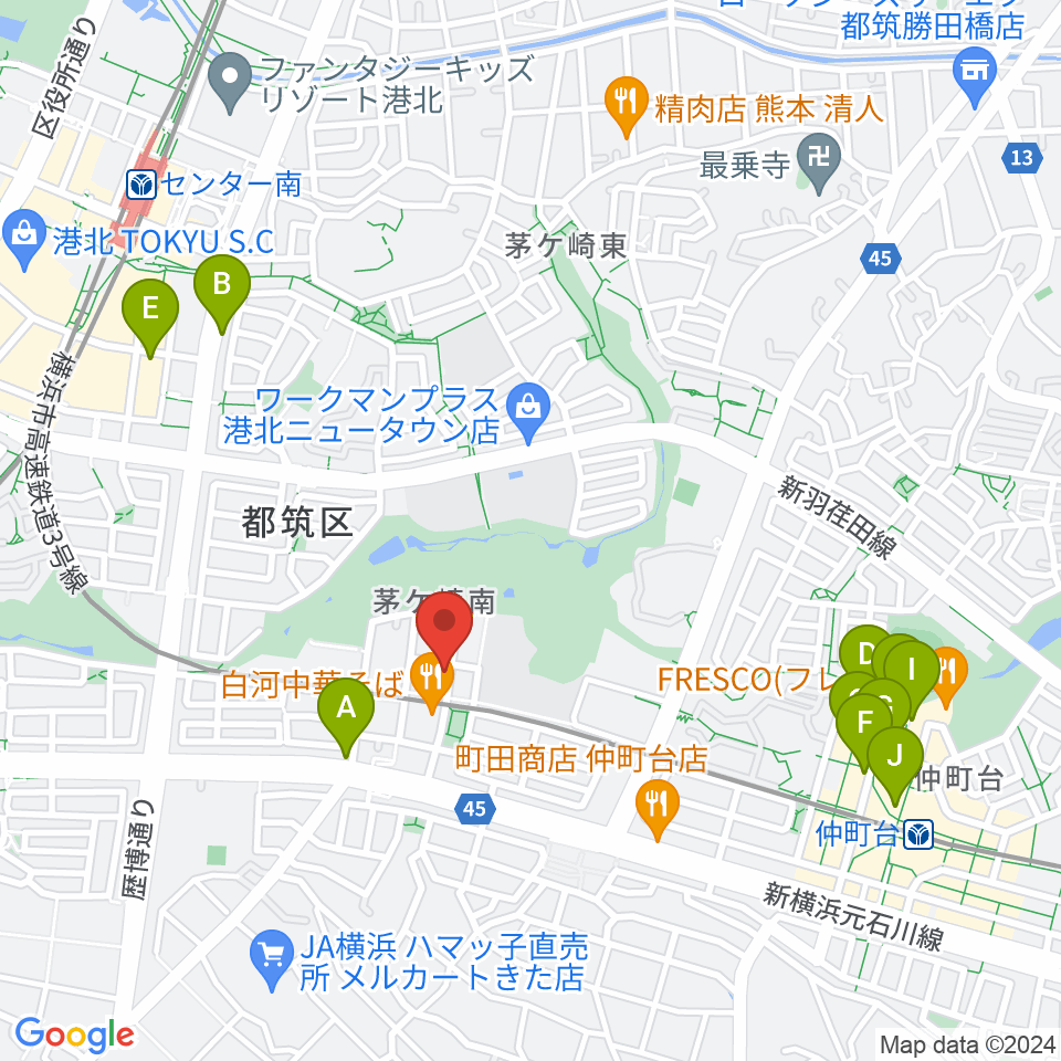 エルフラット本店レンタルスタジオ周辺のカフェ一覧地図