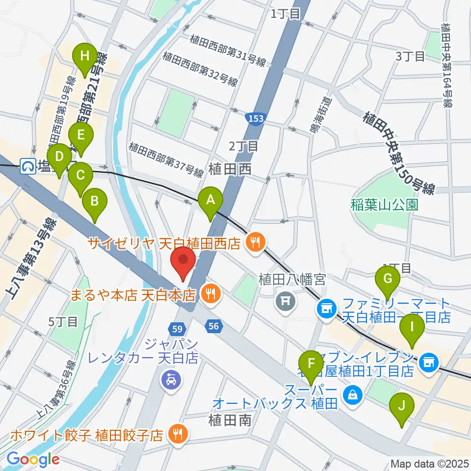 第一楽器 植田店周辺のカフェ一覧地図