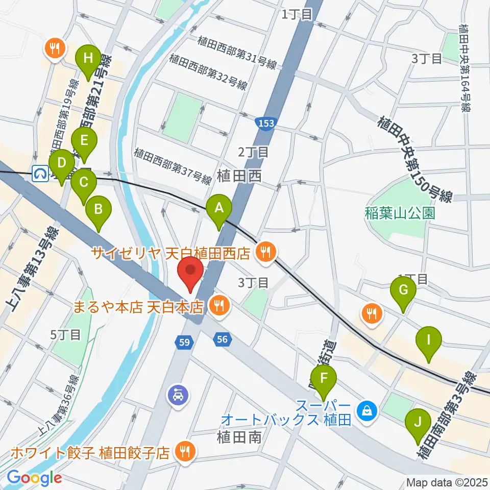 第一楽器 植田店周辺のカフェ一覧地図