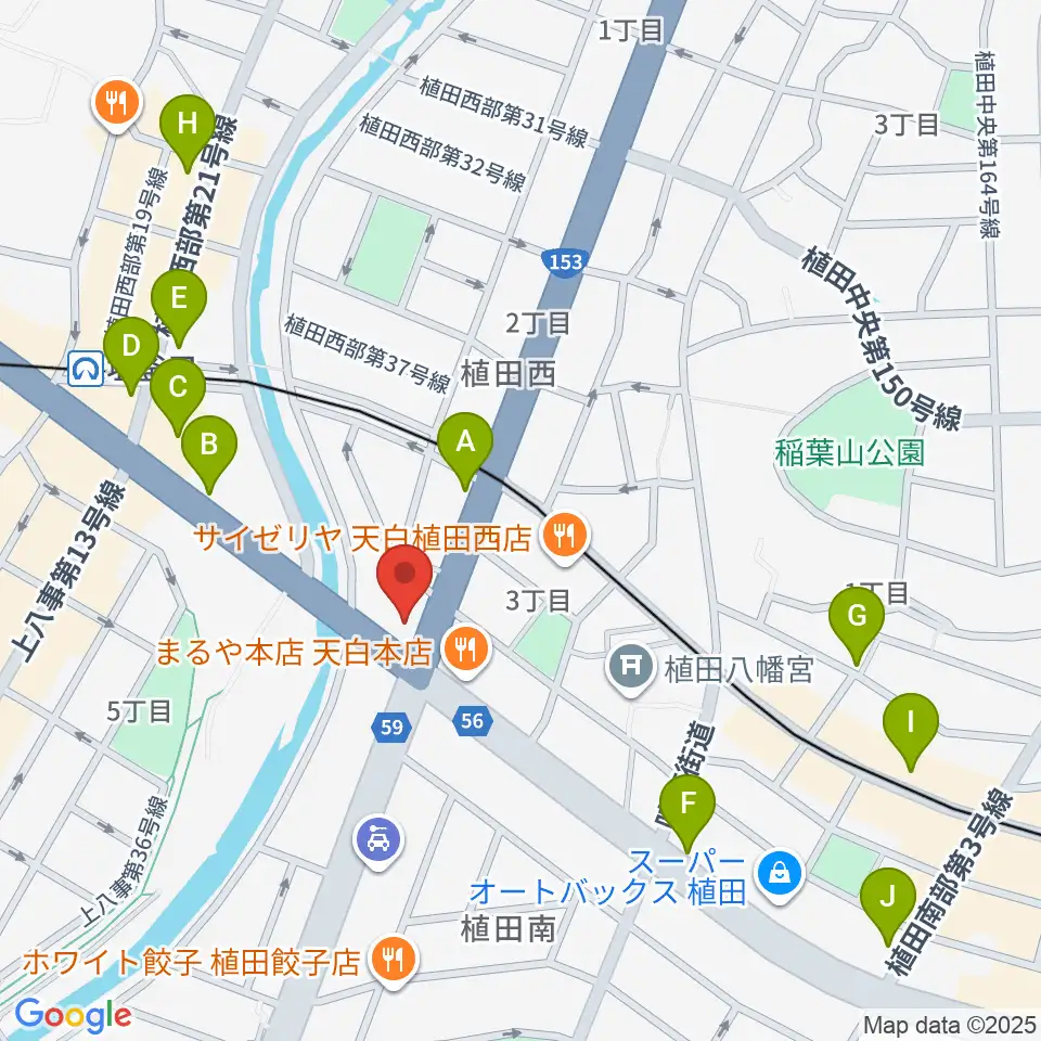 第一楽器 植田店周辺のカフェ一覧地図