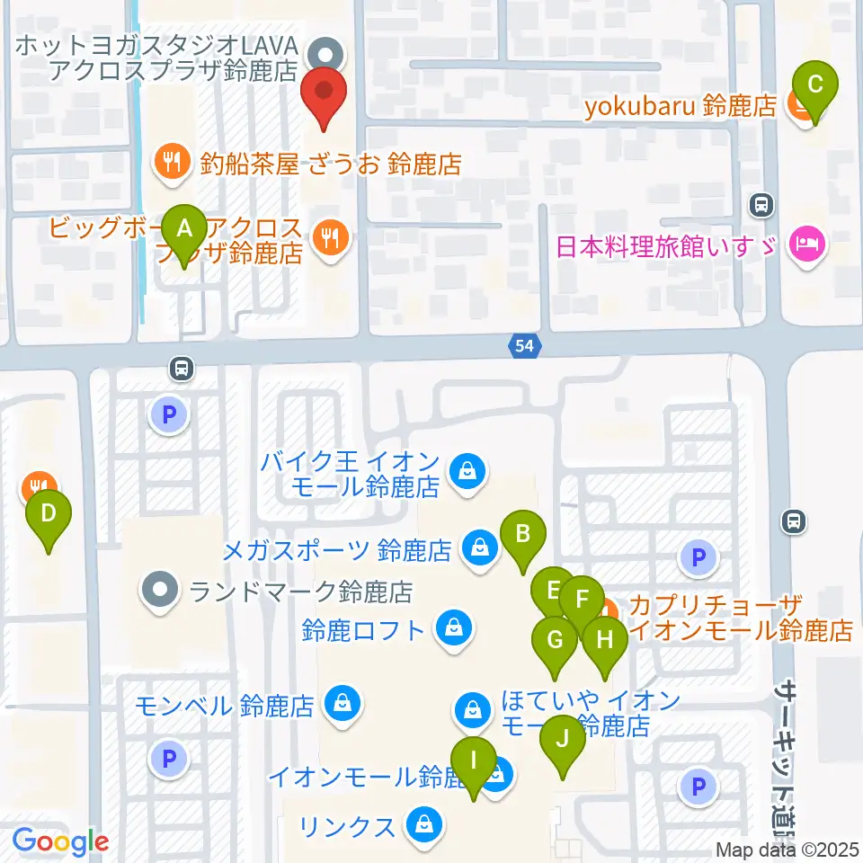 第一楽器 鈴鹿平田センター周辺のカフェ一覧地図