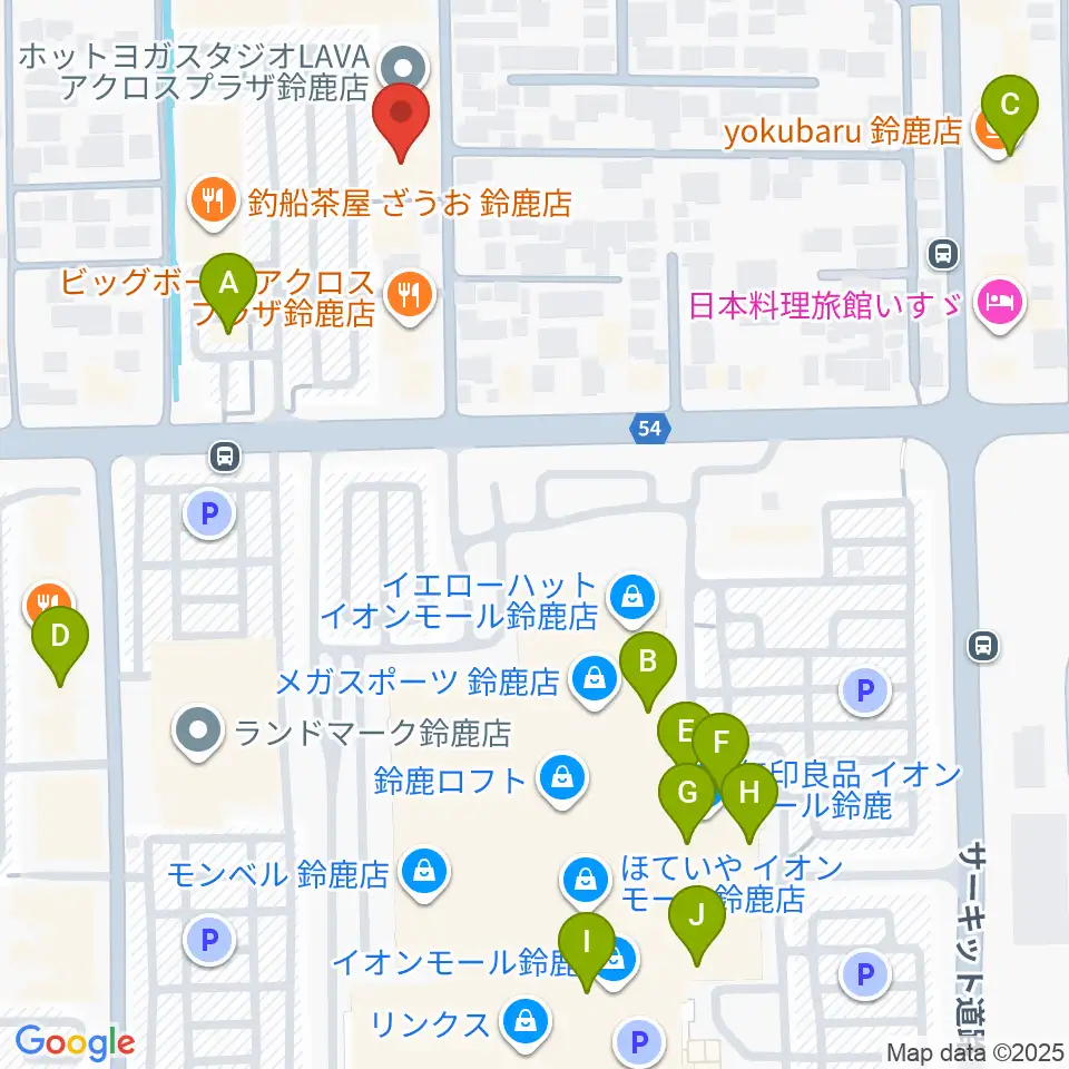 第一楽器 鈴鹿平田センター周辺のカフェ一覧地図