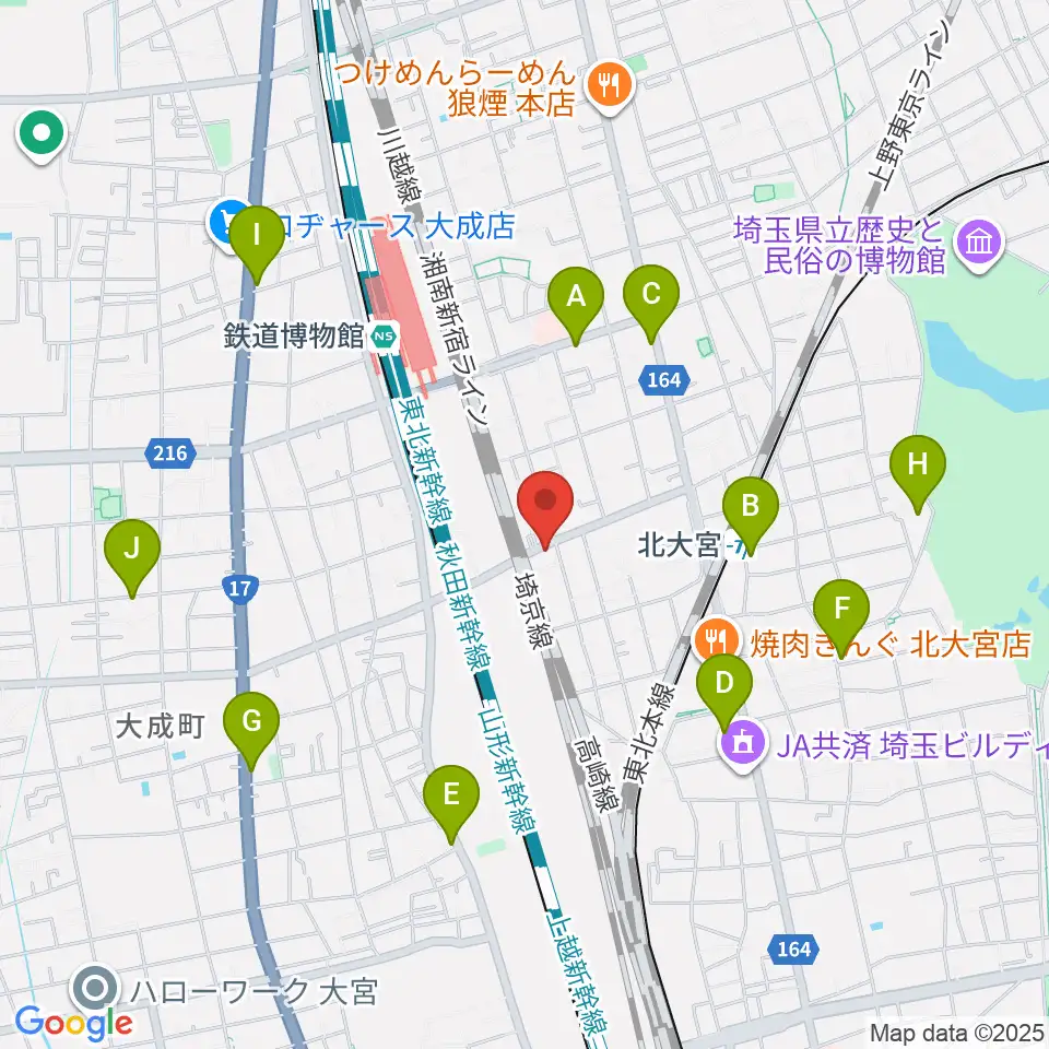 パンダスタジオさいたま周辺のカフェ一覧地図