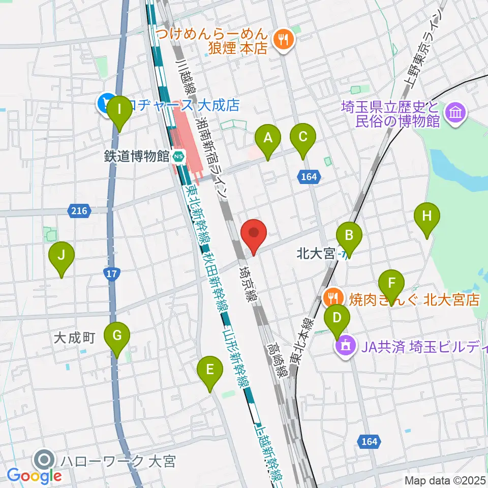 パンダスタジオさいたま周辺のカフェ一覧地図