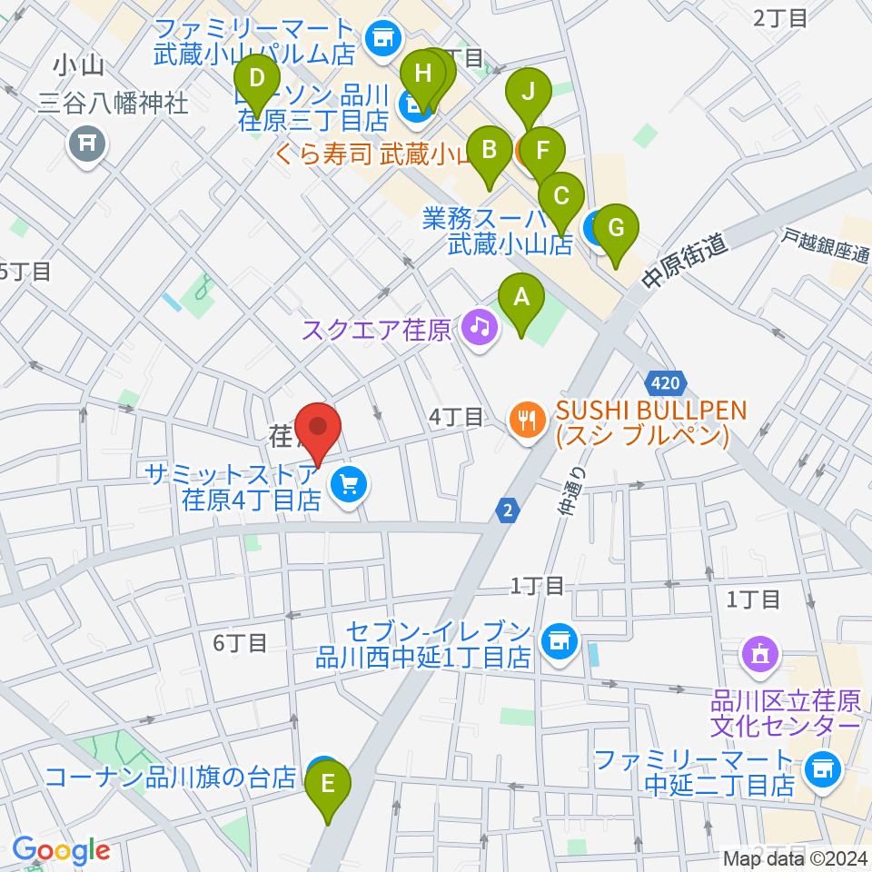 スタジオエルヴール周辺のカフェ一覧地図