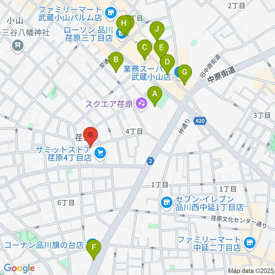 スタジオエルヴール周辺のカフェ一覧地図
