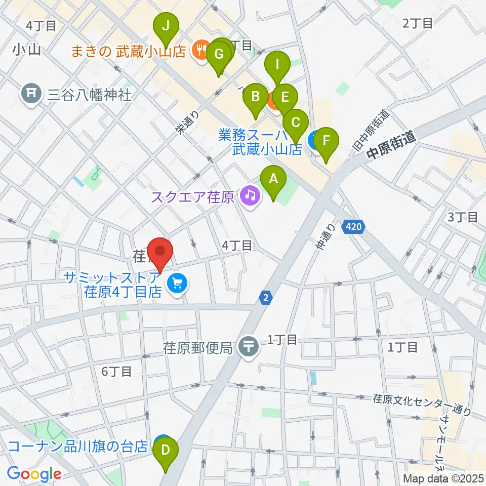 スタジオエルヴール周辺のカフェ一覧地図