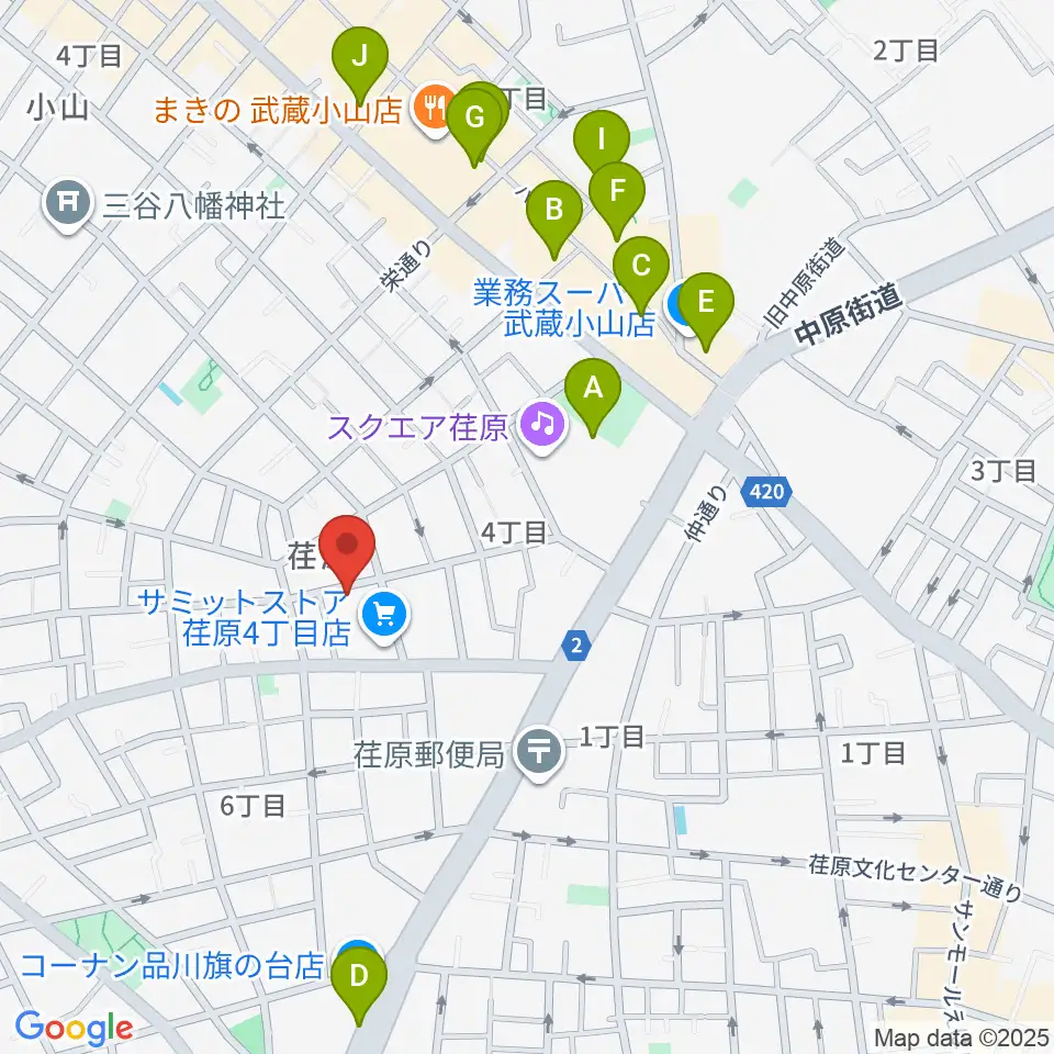 スタジオエルヴール周辺のカフェ一覧地図