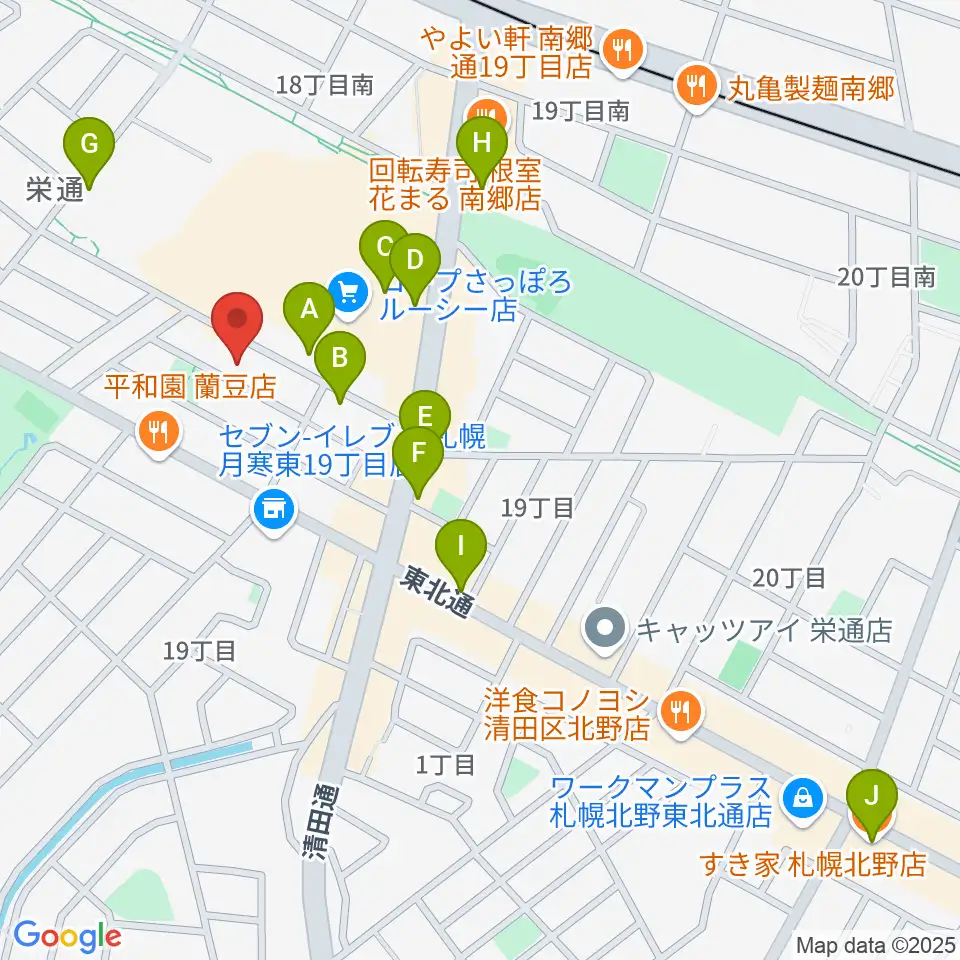 井上ピアノ調律事務所周辺のカフェ一覧地図