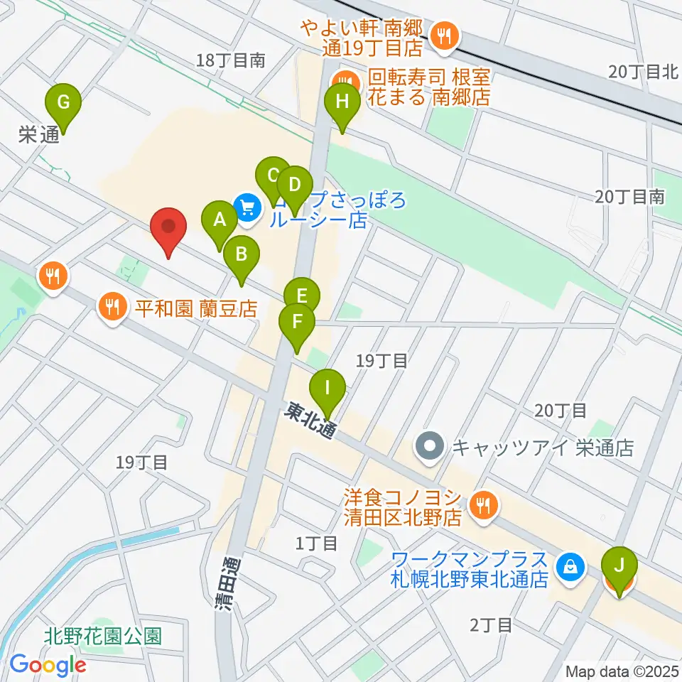 井上ピアノ調律事務所周辺のカフェ一覧地図