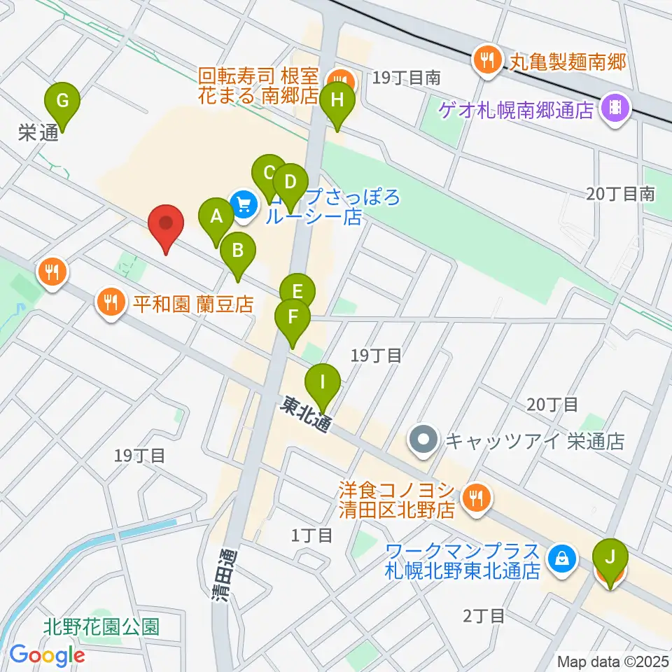 井上ピアノ調律事務所周辺のカフェ一覧地図