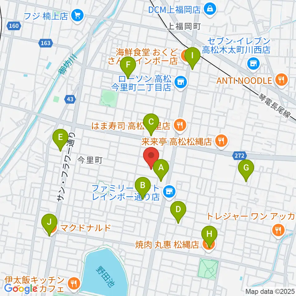 M-studio周辺のカフェ一覧地図