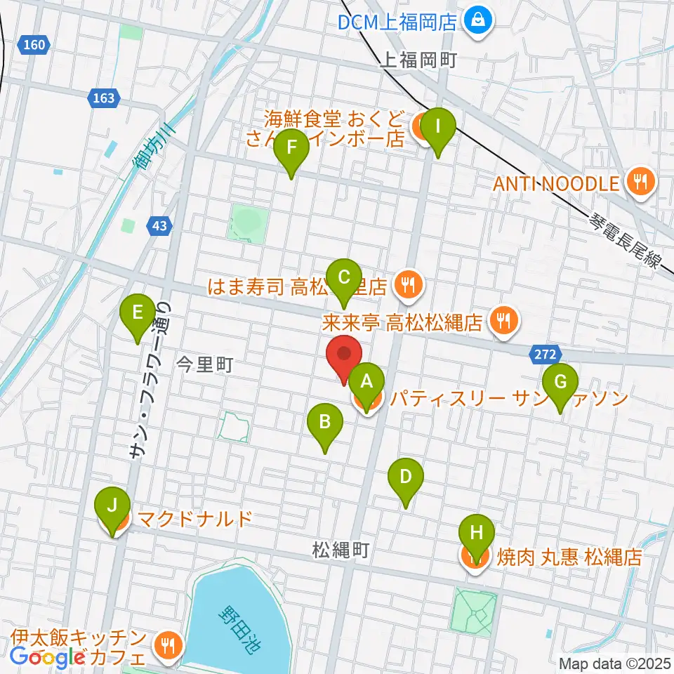 M-studio周辺のカフェ一覧地図
