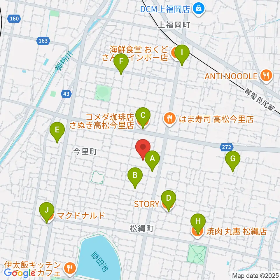 M-studio周辺のカフェ一覧地図