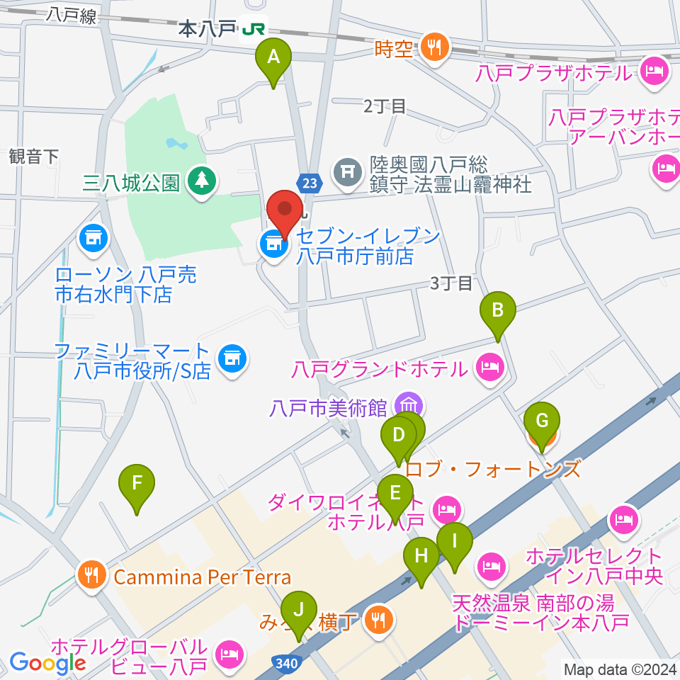 グルーヴィン楽器周辺のカフェ一覧地図