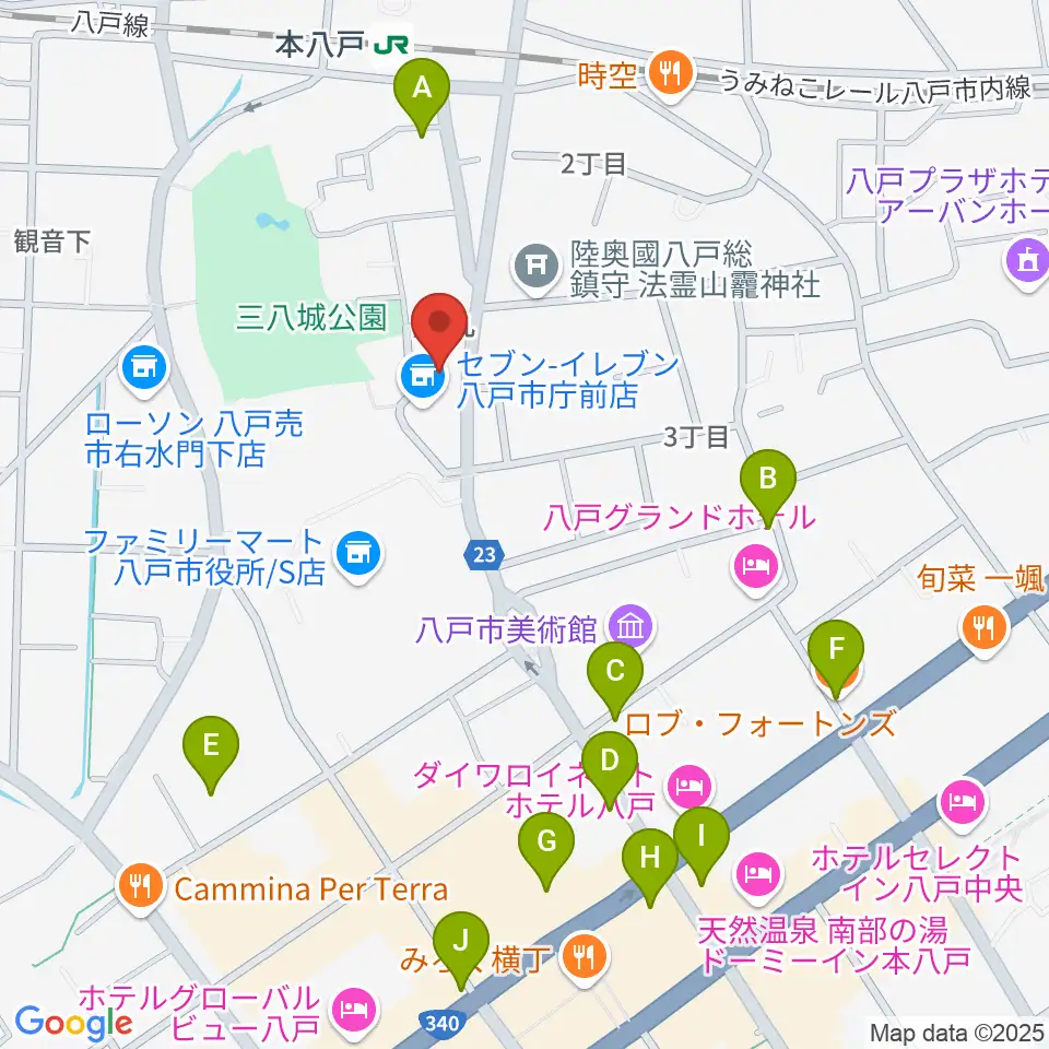 グルーヴィン楽器周辺のカフェ一覧地図