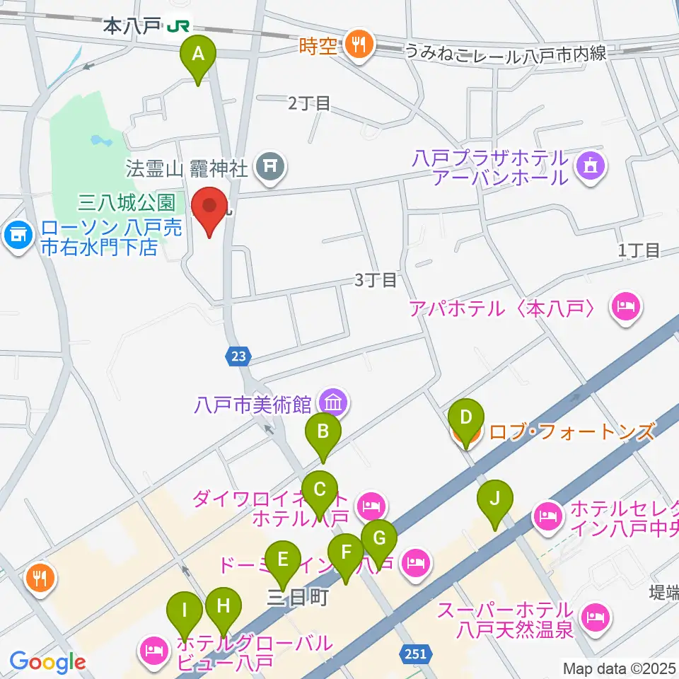 グルーヴィン楽器周辺のカフェ一覧地図