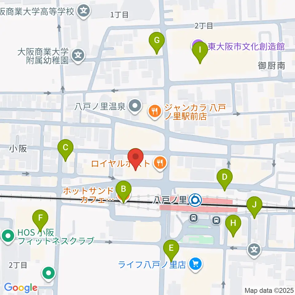 第一楽器 八戸ノ里店周辺のカフェ一覧地図