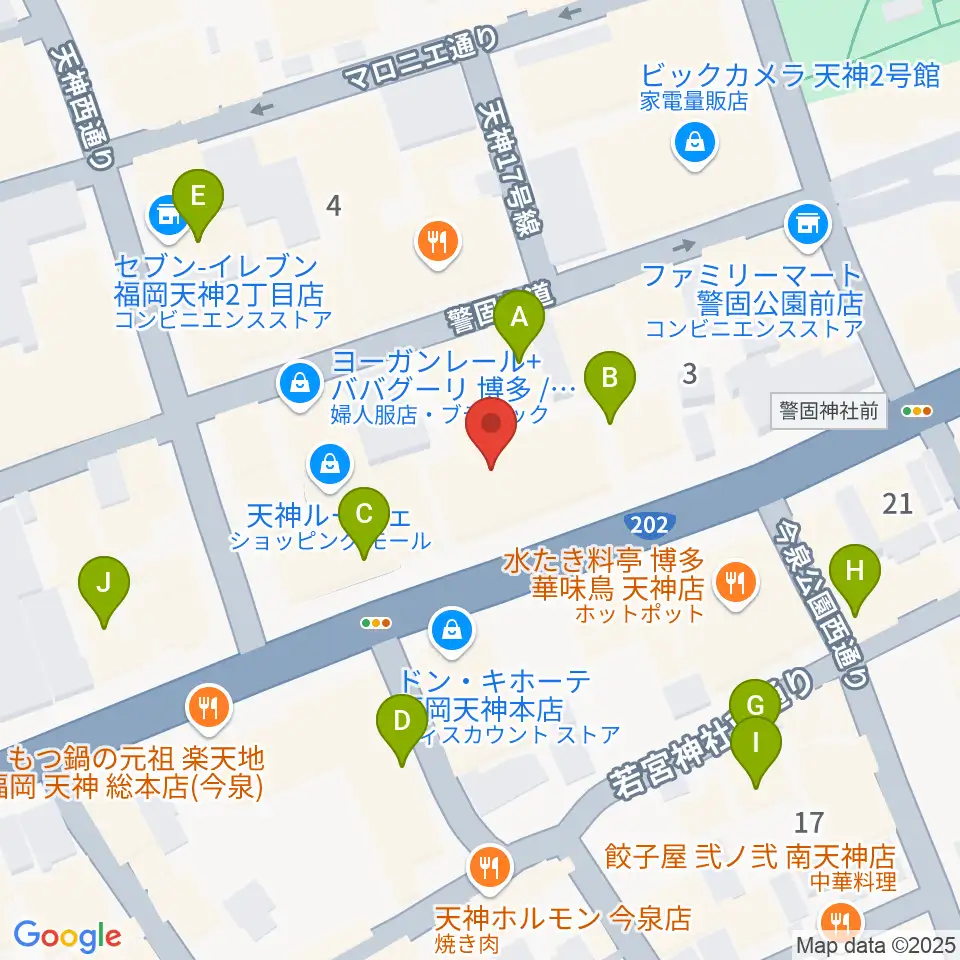 Sifaka(シファカ)音楽教室周辺のカフェ一覧地図