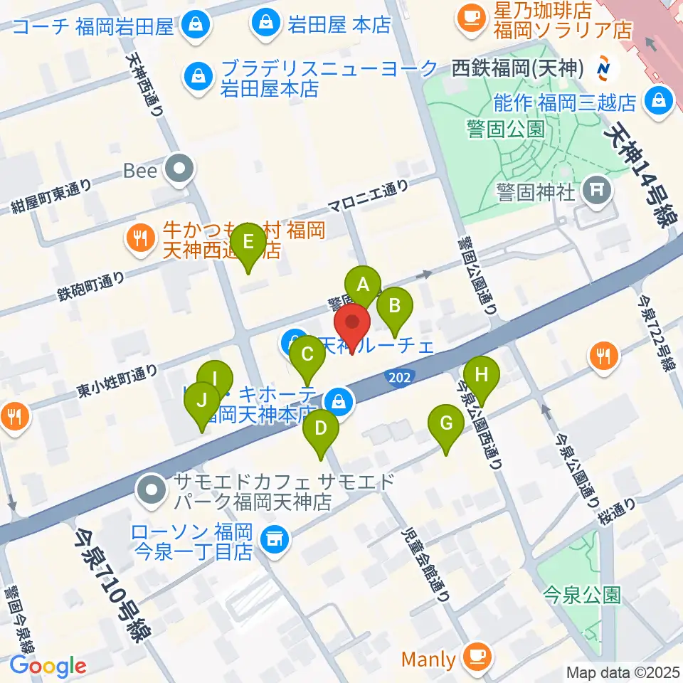 Sifaka(シファカ)音楽教室周辺のカフェ一覧地図
