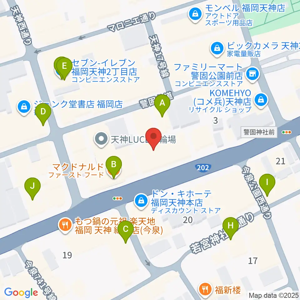 Sifaka(シファカ)音楽教室周辺のカフェ一覧地図