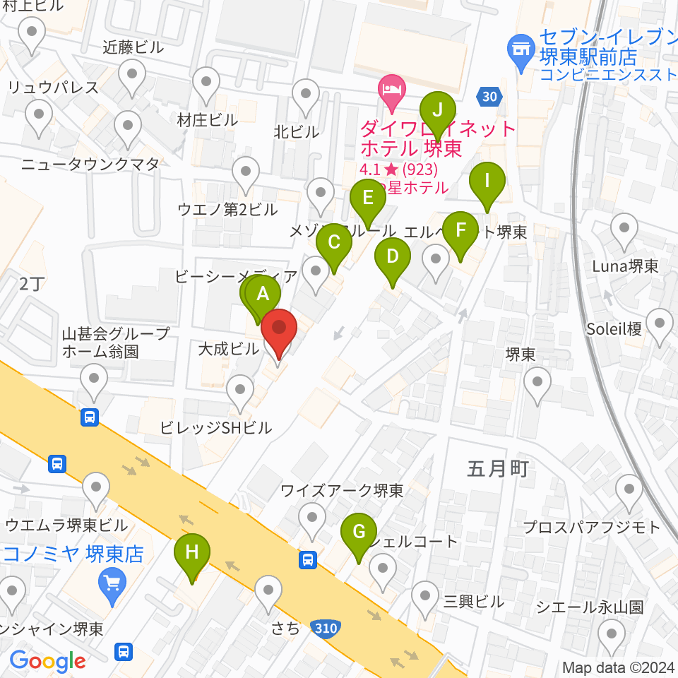 カルロスギター周辺のカフェ一覧地図