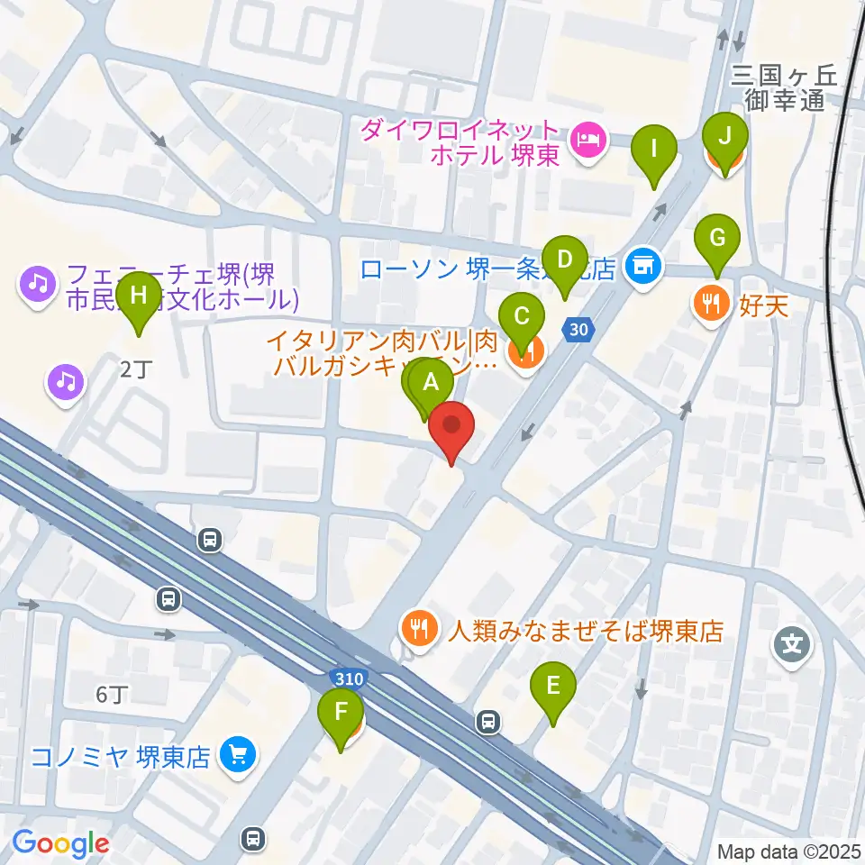 カルロスギター周辺のカフェ一覧地図