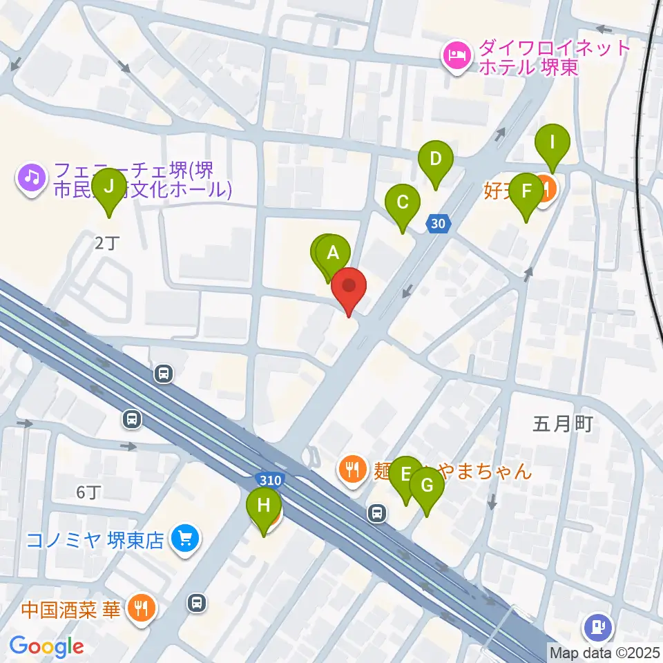 カルロスギター周辺のカフェ一覧地図