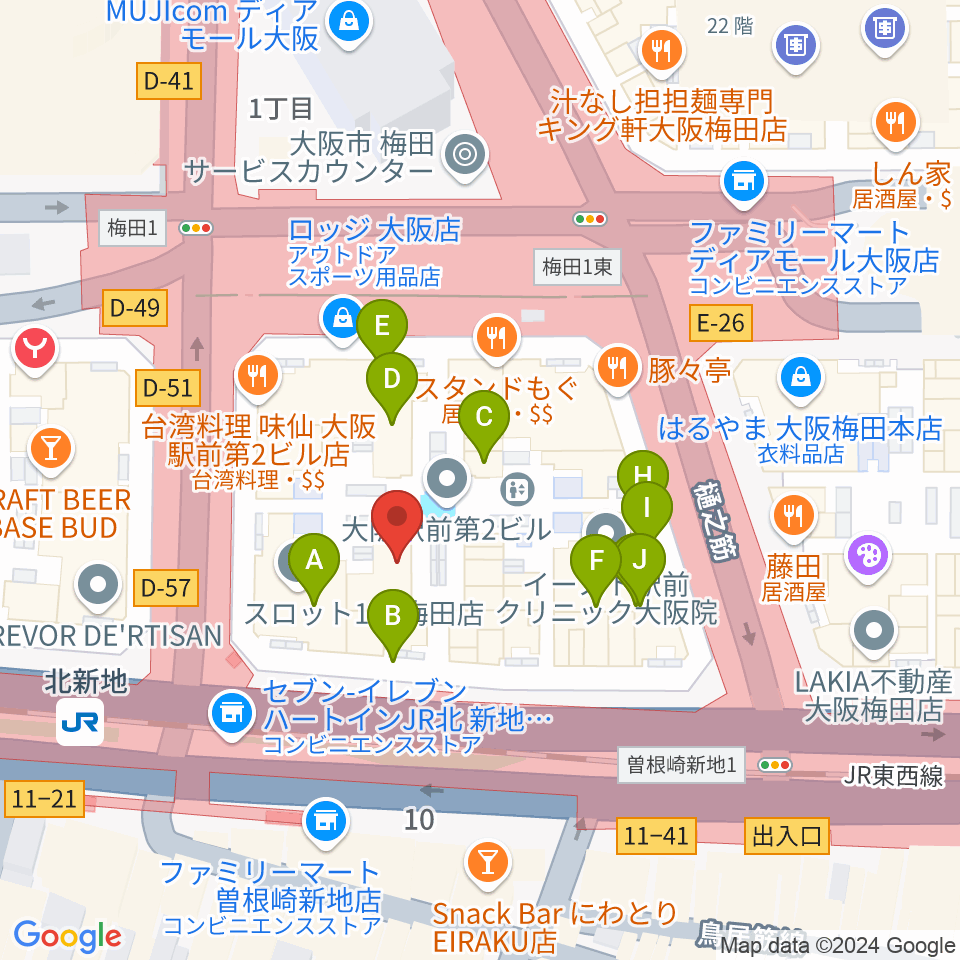 三木楽器ドラムセンター周辺のカフェ一覧地図