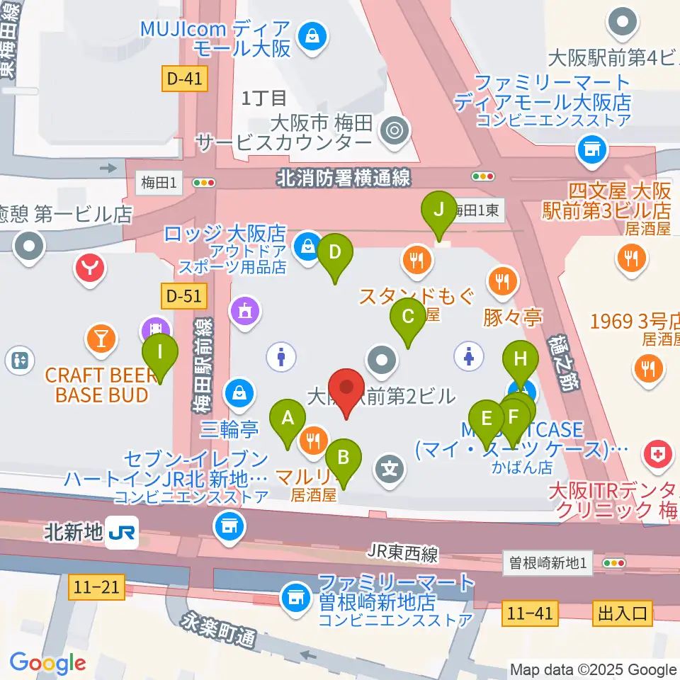 三木楽器ドラムセンター周辺のカフェ一覧地図