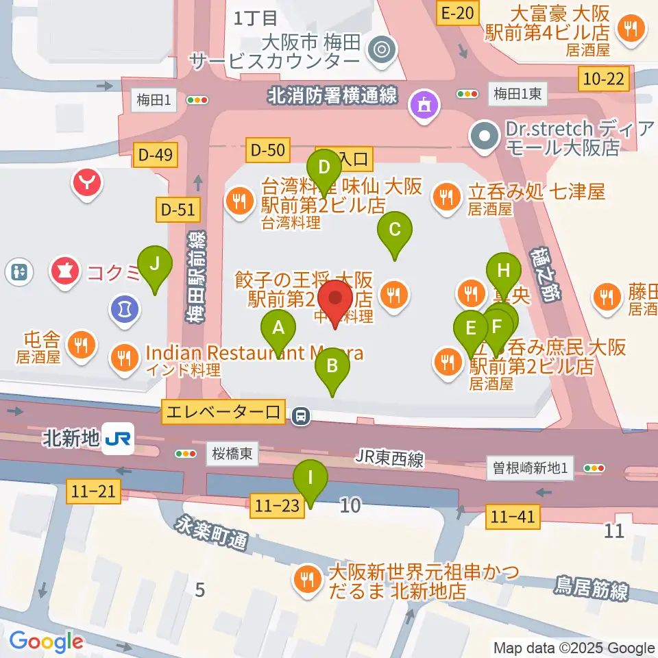 三木楽器ドラムセンター周辺のカフェ一覧地図