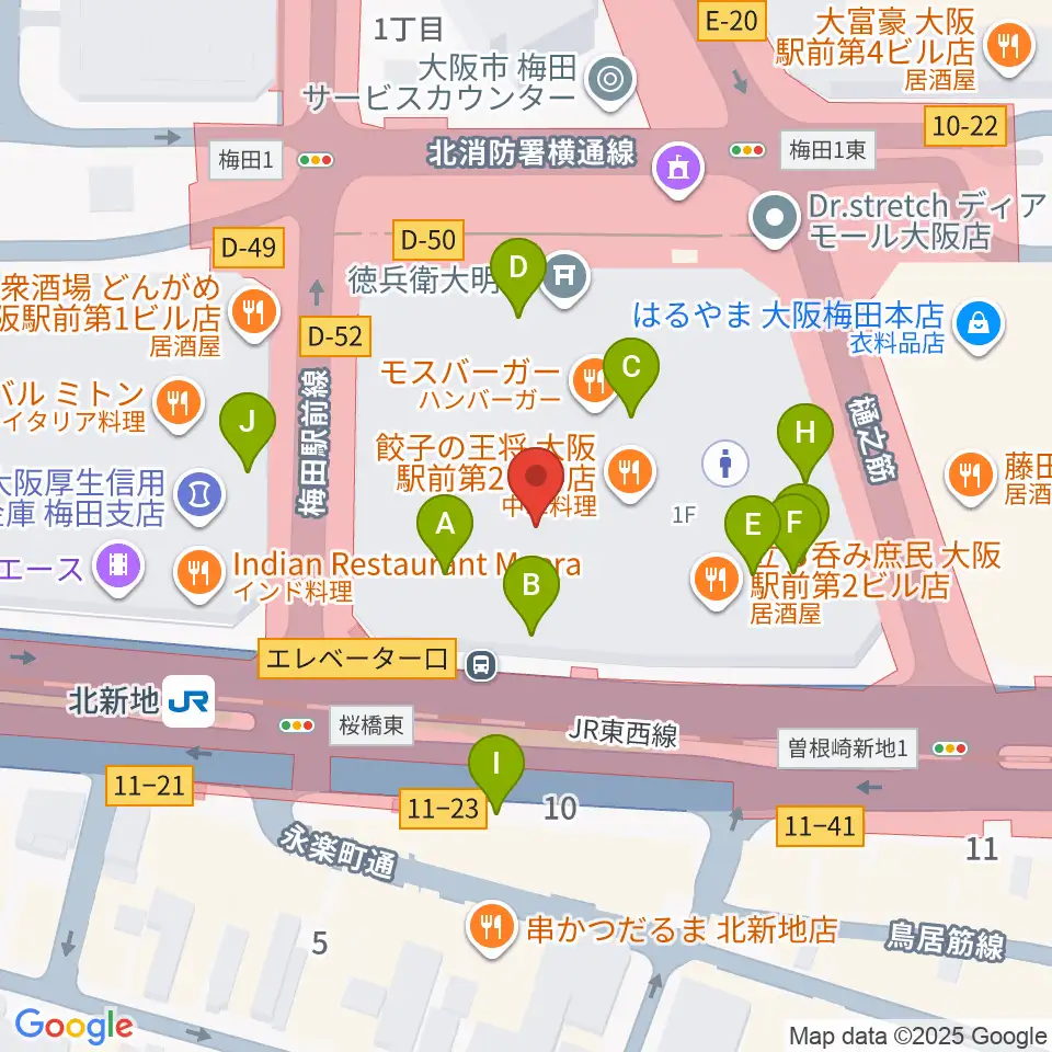 三木楽器ドラムセンター周辺のカフェ一覧地図