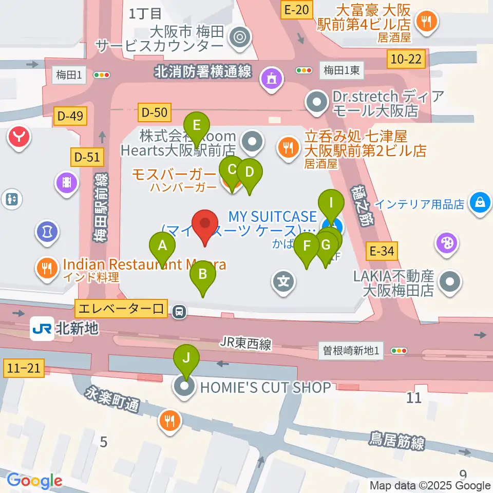 三木楽器ドラムセンター周辺のカフェ一覧地図