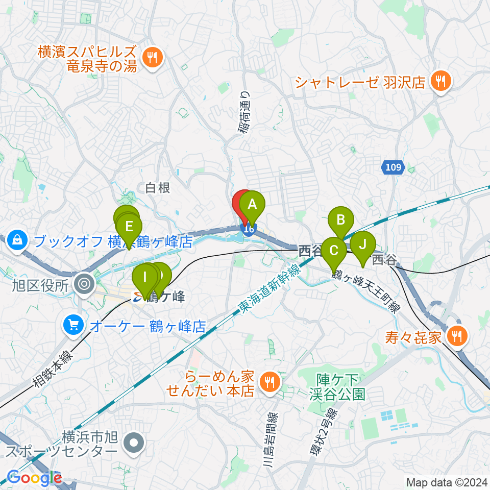 シミズ ミュージックラボ周辺のカフェ一覧地図