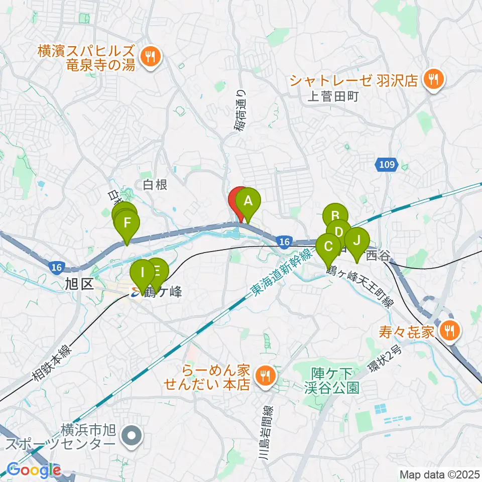 シミズ ミュージックラボ周辺のカフェ一覧地図