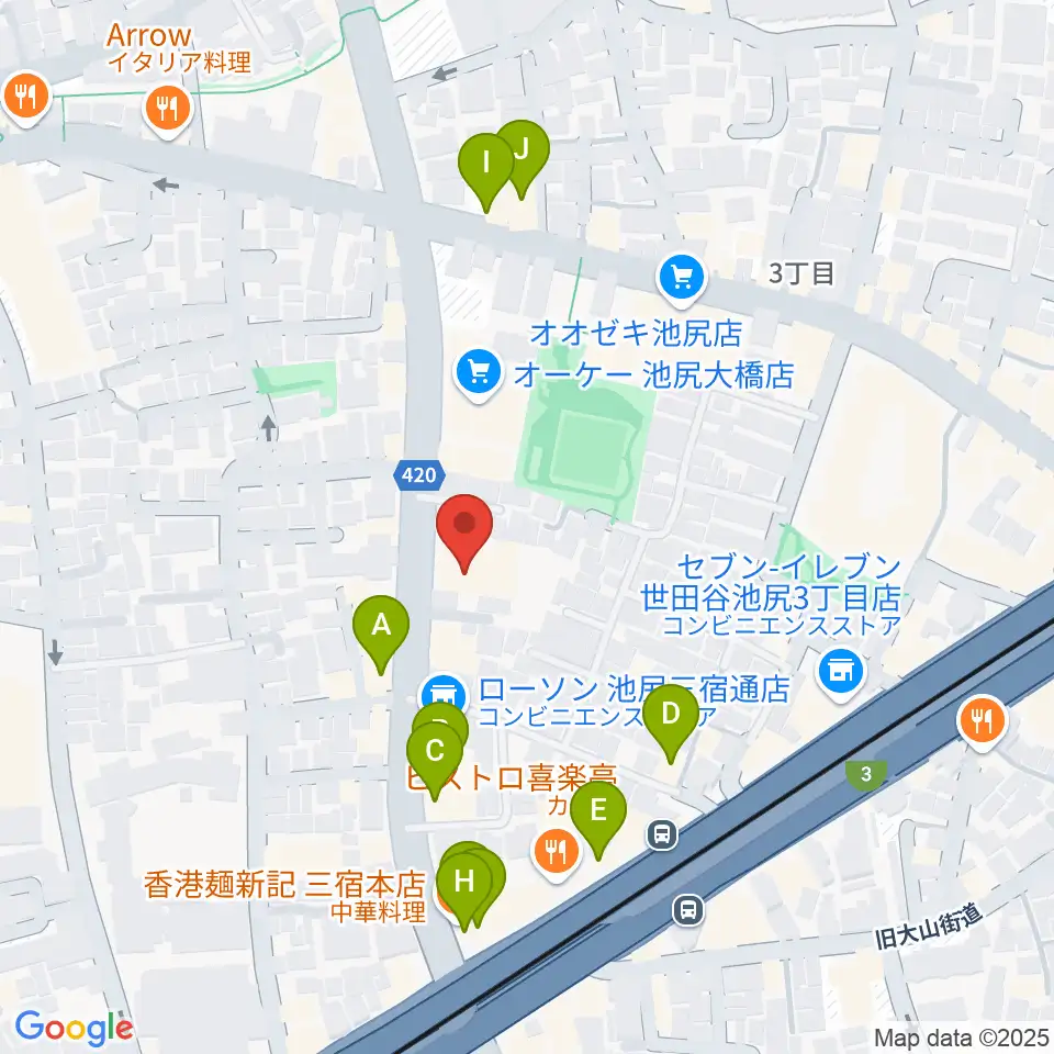 KMAパラダイスホール周辺のカフェ一覧地図