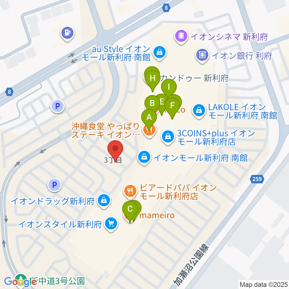 島村楽器イオンモール新利府 南館店周辺のカフェ一覧地図
