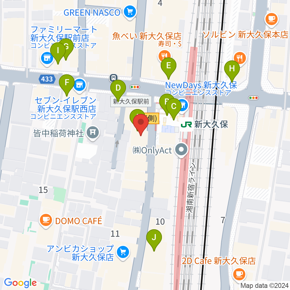 山野楽器ウインドクルー周辺のカフェ一覧地図