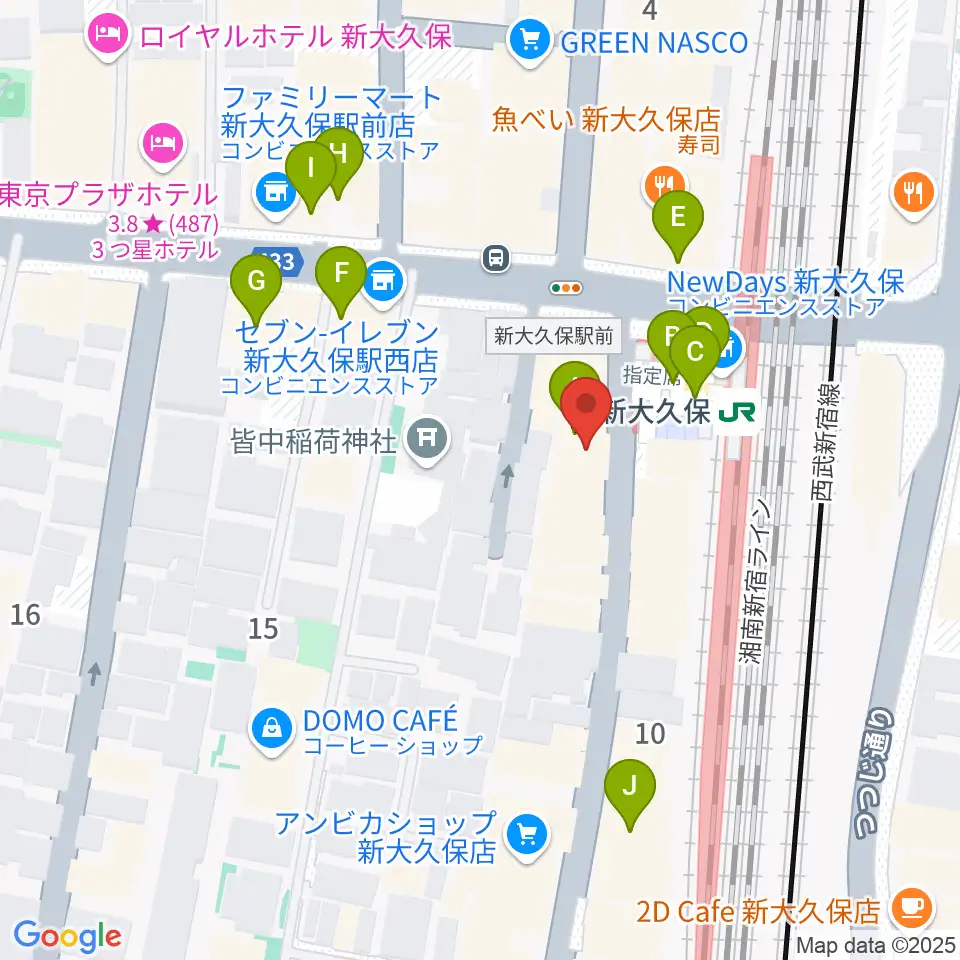 山野楽器ウインドクルー周辺のカフェ一覧地図