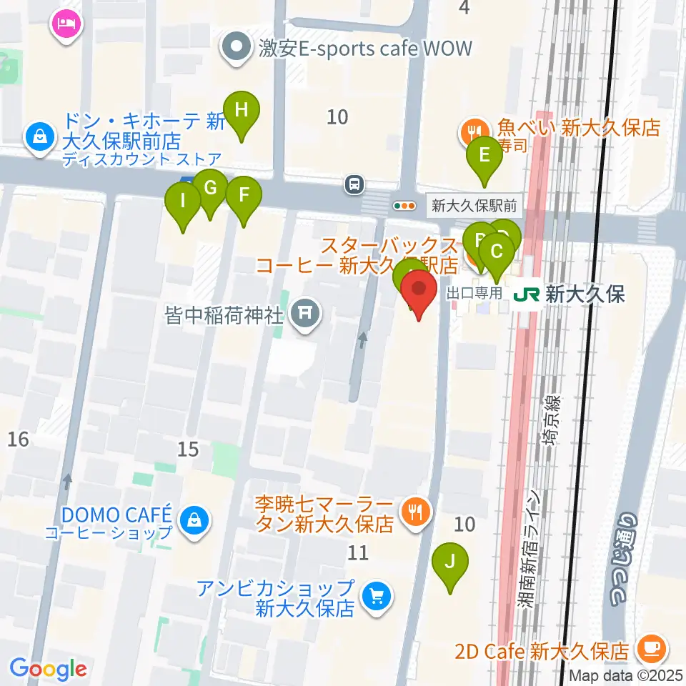 山野楽器ウインドクルー周辺のカフェ一覧地図