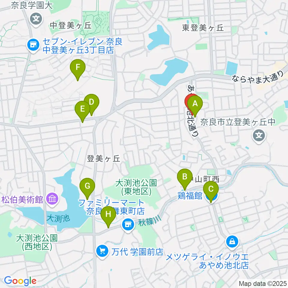 ムジカセゾン周辺のカフェ一覧地図