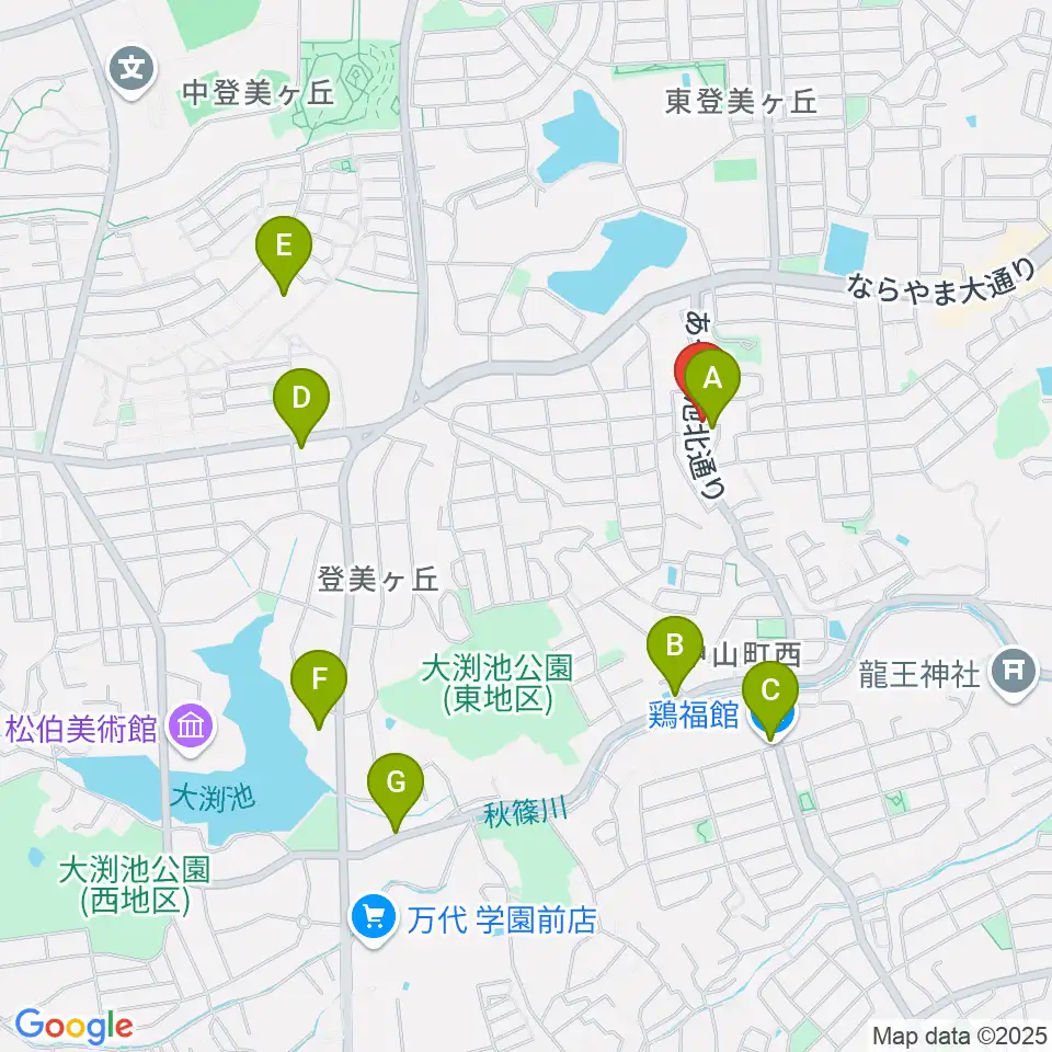 ムジカセゾン周辺のカフェ一覧地図