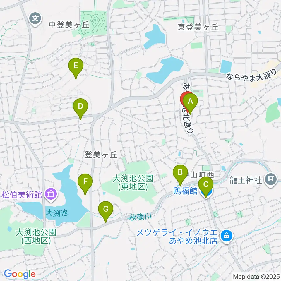 ムジカセゾン周辺のカフェ一覧地図