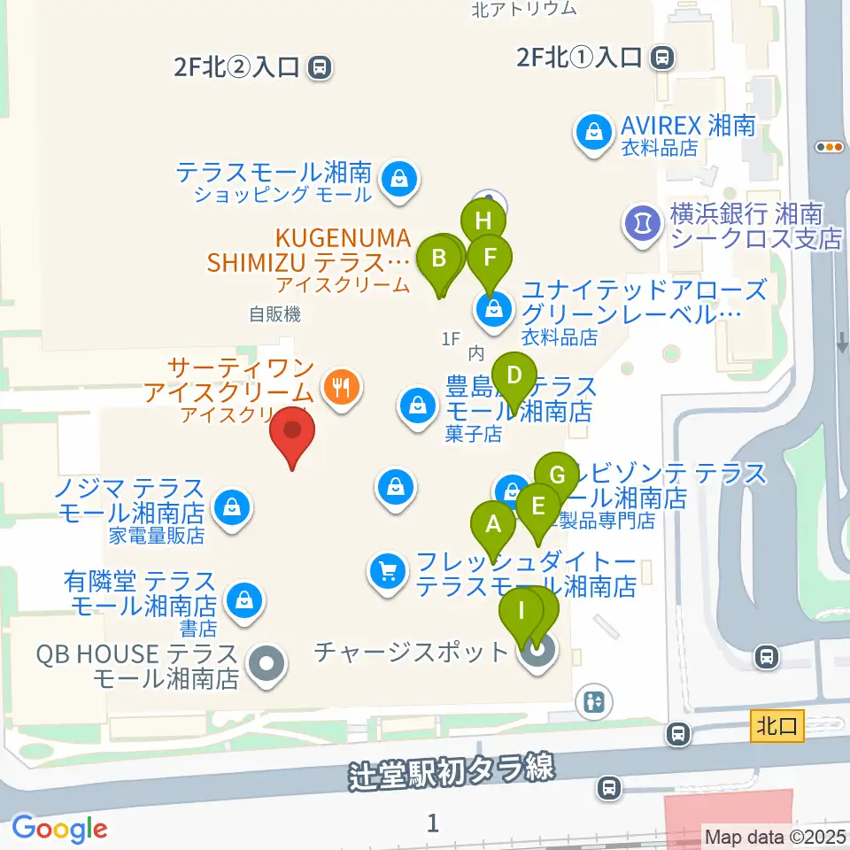 山野楽器 辻堂店周辺のカフェ一覧地図