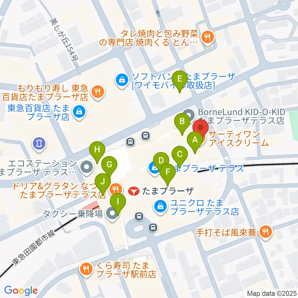 山野楽器 たまプラーザ テラス店周辺のカフェ一覧地図