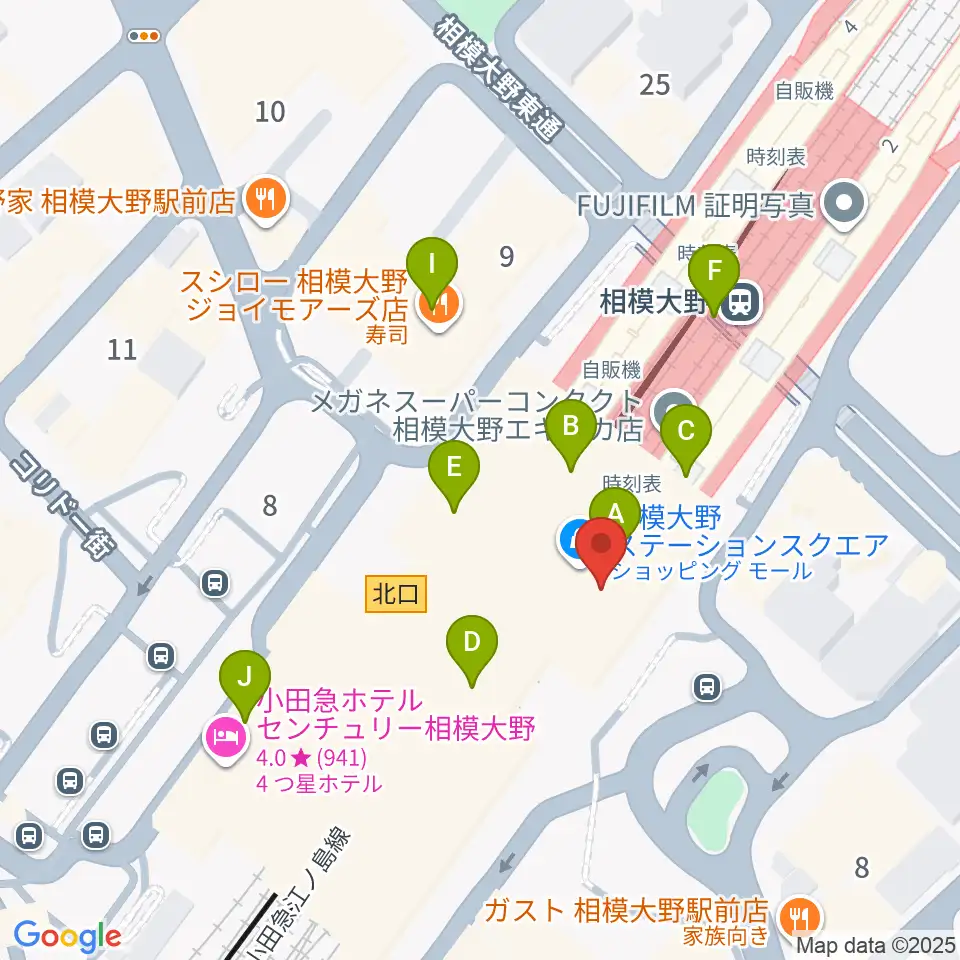 山野楽器 相模大野ステーションスクエア店周辺のカフェ一覧地図