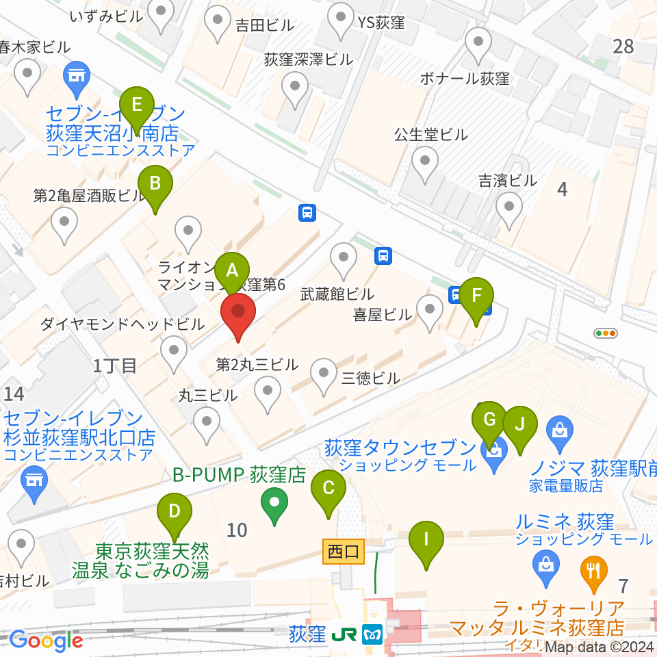 荻窪Doctor's BAR周辺のカフェ一覧地図