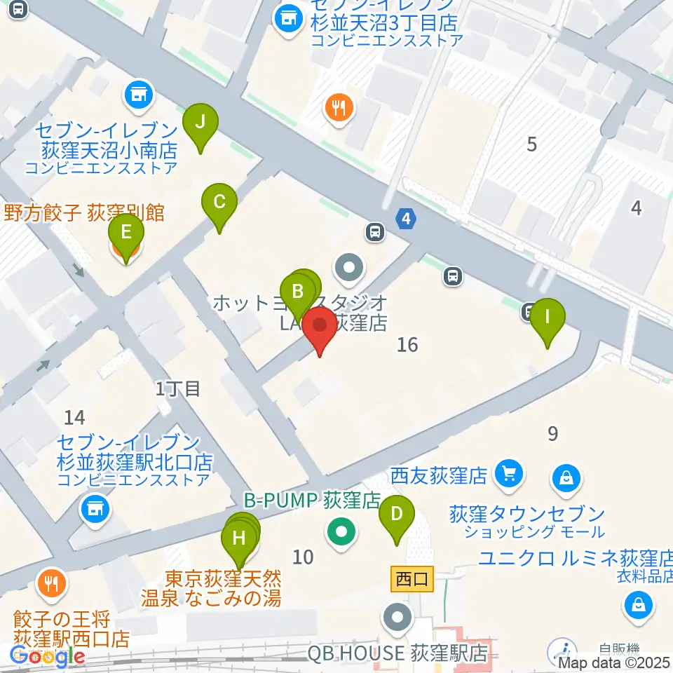 荻窪クラブドクター周辺のカフェ一覧地図